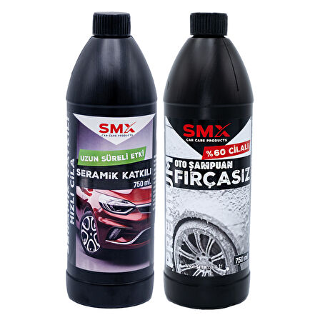Seramik Katkılı Hızlı ve  Pratik Cila 750ml. + Premium %60 Cilalı Oto Şampuanı 750ml.