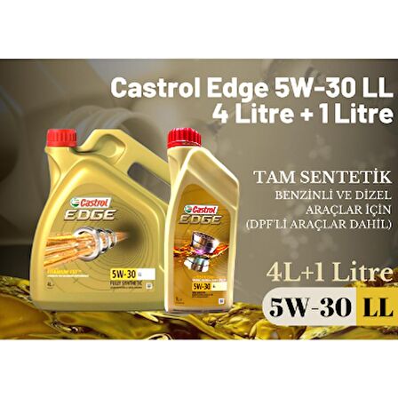 Castrol Edge 5W30 LL 4 Litre + 1 Litre