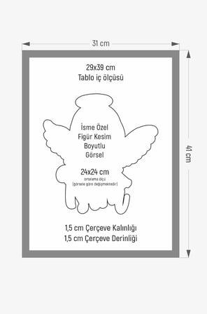 İsme Özel Çiftlik Mavi Ahşap Çerçeve 30x40 cm Tablo, Hastane Odası Kapı Süsü, Çocuk Odası, Dekorasyon