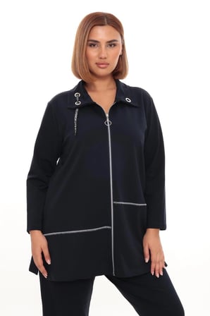 Büyük Beden Hırka Sweatshirt & Pantolon İkili Takım Kadın