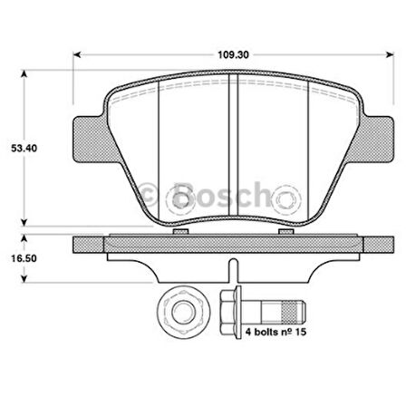 FREN BALATASI ARKA SKODA SÜPER B VW.CADDY III GOLF VI 2010 0986TB3114