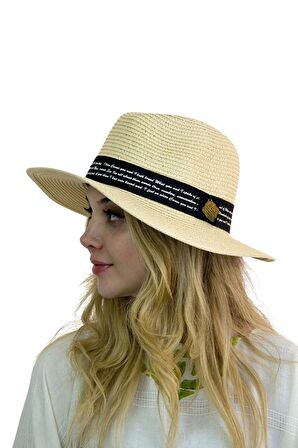 Yazılı Fötr Kadın Şapka 3240