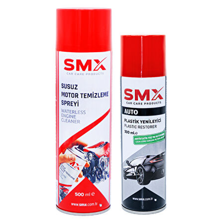 Susuz Motor Temizleme Spreyi 500 Ml + Tampon & Plastik Yenileyici 300 Ml