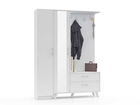 ABRE vm-34342 BEYAZ VESTİYER PORTMANTO AYAKKABILIK