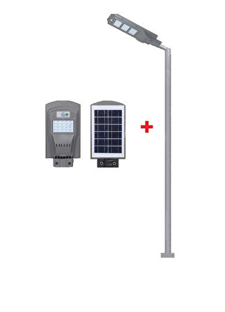 30W GÜNEŞ ENERJİLİ LAMBA + 3m. LAMBA DİREĞİ