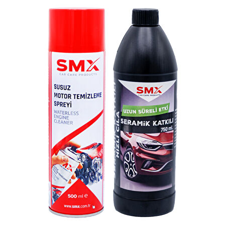 Susuz Motor Temizleme Spreyi 500 Ml + Seramik Katkılı Hızlı ve Pratik Cila 750 Ml (MUHTEŞEM 2'Lİ)