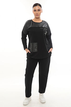 Rahat Kalıp Büyük Beden Kadın Cotton Eşofman Altı