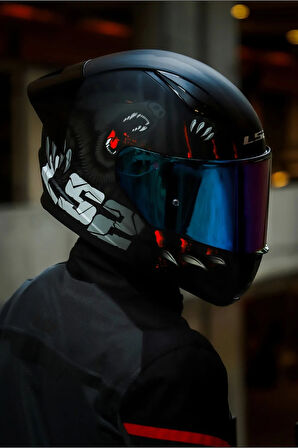 Rapıd 2 Race Clawn Mat Siyah-gri-kırmızı Kask - Raınbov Vizör