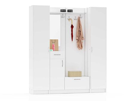 ABRE vm-343637 BEYAZ VESTİYER PORTMANTO AYAKKABILIK