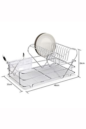 İki Katlı Metal Tabaklık - Bulaşıklık