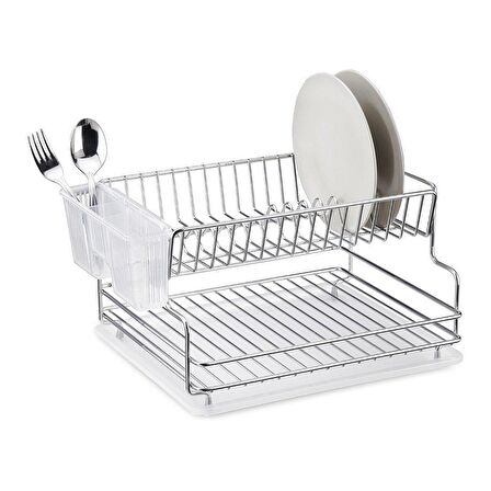 2 Katlı Tabaklık Bulaşıklık Krom