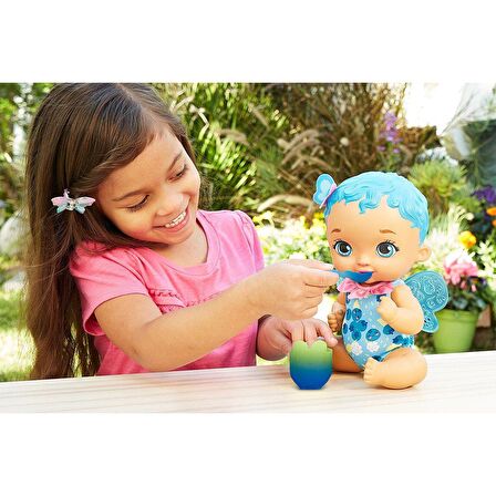 GYP01 My Garden Baby, Kelebek Bebeğimin Yemek Zamanı, Mavi Saçlı Bebek / +2 yaş