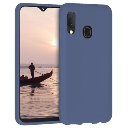 Samsung Galaxy A20 İnce Mat Silikon Kılıf Lacivert