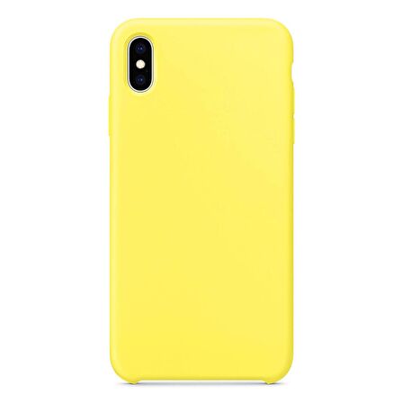 Apple iPhone XS Max Altı Açık Liquit Lansman Silikon Limon Sarısı