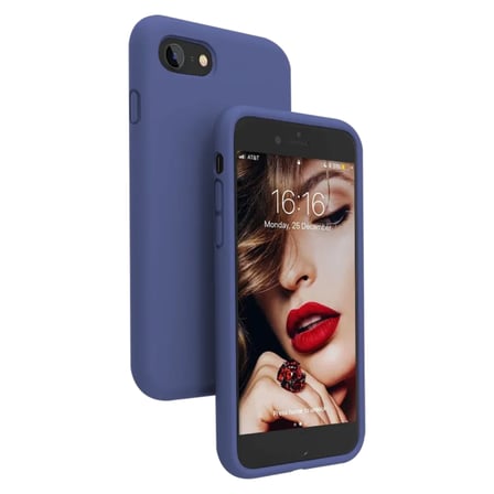 Apple iPhone 7 İnce Mat Silikon Kılıf Lacivert