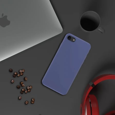 Apple iPhone 7 İnce Mat Silikon Kılıf Lacivert