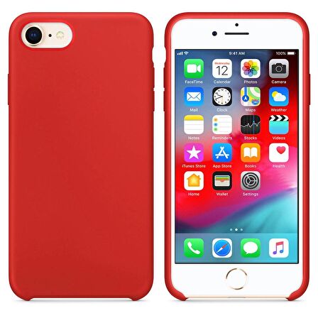 Apple iPhone 8 Altı Açık Liquit Lansman Silikon Bayrak Kırmızısı