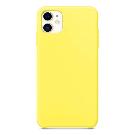 Apple iPhone 11 Altı Açık Liquit Lansman Silikon Limon Sarısı