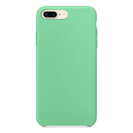 Apple iPhone 7 Plus Altı Açık Liquit Lansman Silikon Mint Yeşil
