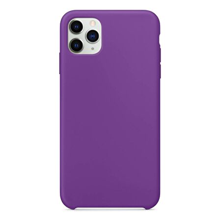 Apple iPhone 11 Pro Max Altı Açık Liquit Lansman Silikon Glayöl Moru