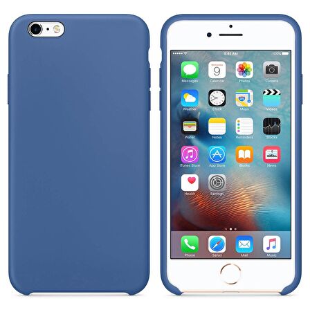 Apple iPhone 6S Altı Açık Liquit Lansman Silikon Menekşe mavisi