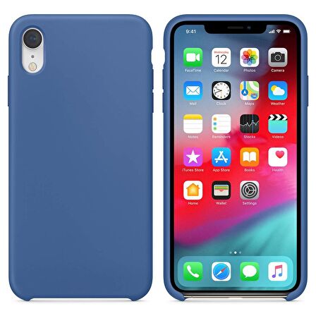 Apple iPhone XR Altı Açık Liquit Lansman Silikon Menekşe Mavisi