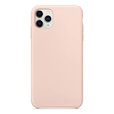 Apple iPhone 11 Pro Max Altı Açık Liquit Lansman Silikon Toz Pembe