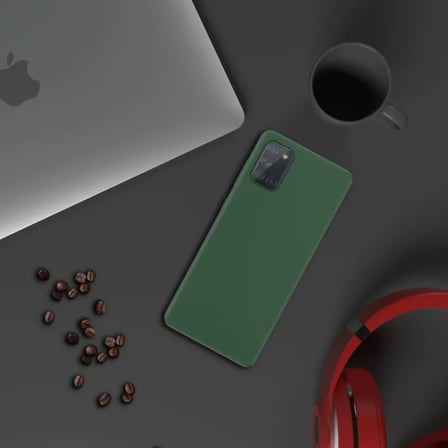 Samsung Galaxy A51 İnce Mat Silikon Kılıf Haki