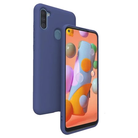 Samsung Galaxy A11 İnce Mat Silikon Kılıf Lacivert