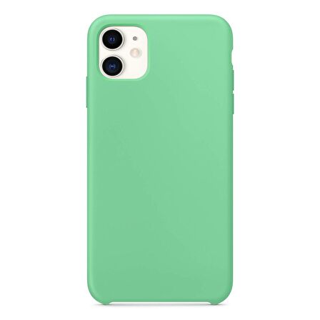 Apple iPhone 11 Altı Açık Liquit Lansman Silikon Mint Yeşil