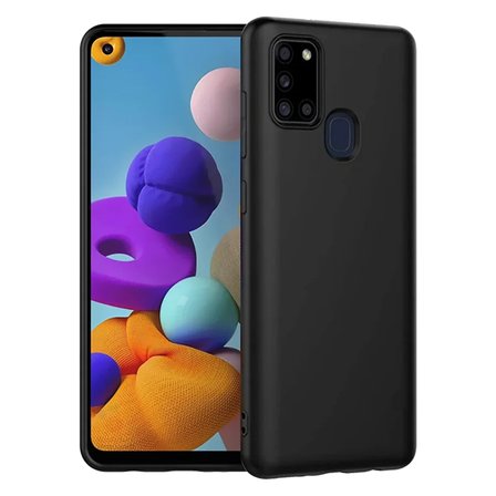 Samsung Galaxy A21S İnce Mat Silikon Kılıf Siyah