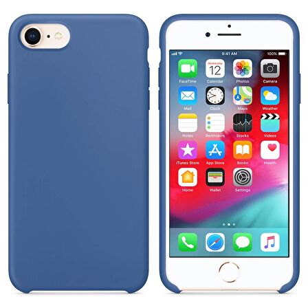 Apple iPhone 8 Altı Açık Liquit Lansman Silikon Menekşe mavisi