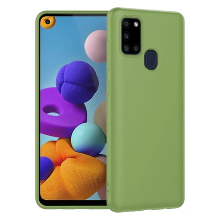 Samsung Galaxy A21S İnce Mat Silikon Kılıf Yeşil