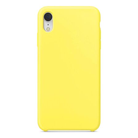 Apple iPhone XR Altı Açık Liquit Lansman Silikon Limon Sarısı
