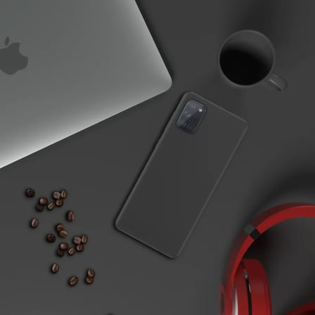 Samsung Galaxy A31 İnce Mat Silikon Kılıf Siyah