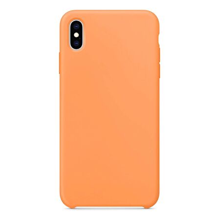 Apple iPhone X Altı Açık Liquit Lansman Silikon Kehribar Turuncusu