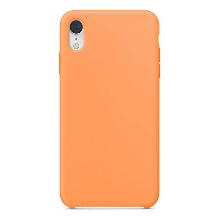 Apple iPhone XR Altı Açık Liquit Lansman Silikon Kehribar Turuncusu