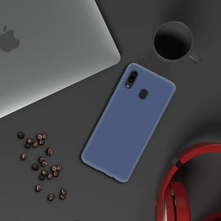 Samsung Galaxy A30 İnce Mat Silikon Kılıf Lacivert