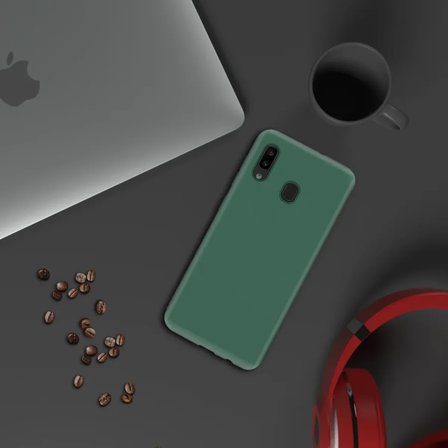 Samsung Galaxy A30 İnce Mat Silikon Kılıf Haki
