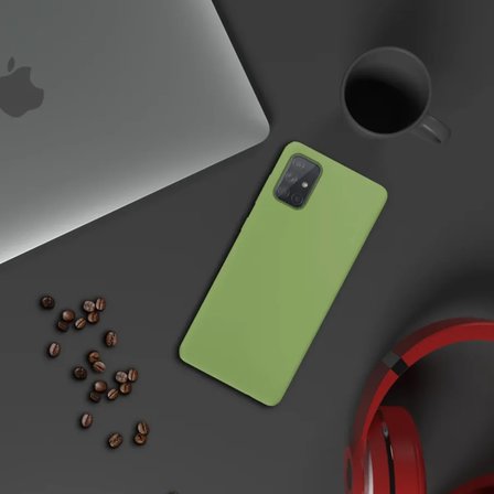 Samsung Galaxy A71 İnce Mat Silikon Kılıf Yeşil