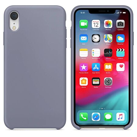 Apple iPhone XR Altı Açık Liquit Lansman Silikon Elegant Mavi
