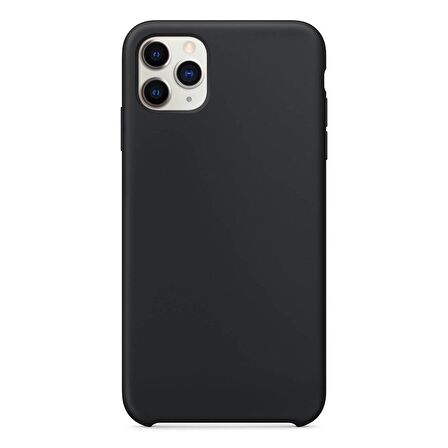 Apple iPhone 11 Pro Max Altı Açık Liquit Lansman Silikon Gece Siyahı