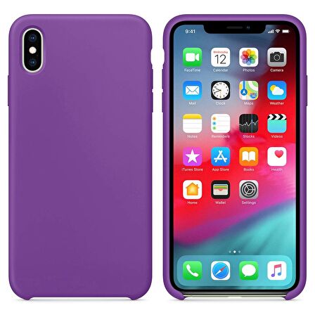 Apple iPhone XS Altı Açık Liquit Lansman Silikon Glayöl Moru