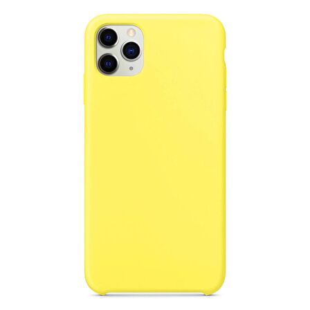 Apple iPhone 11 Pro Altı Açık Liquit Lansman Silikon Limon Sarısı