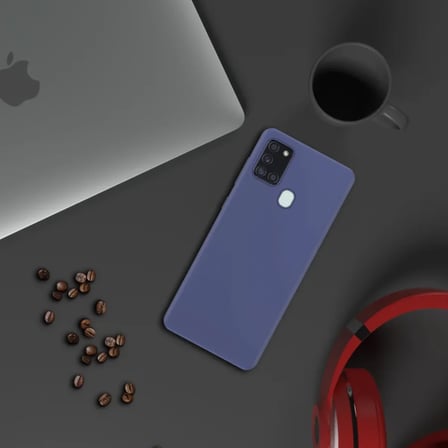 Samsung Galaxy A21S İnce Mat Silikon Kılıf Lacivert