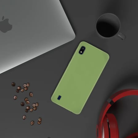 Samsung Galaxy M10 İnce Mat Silikon Kılıf Yeşil