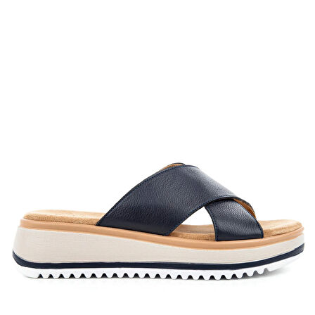 Hush Puppies Hou 624203 Hakiki Deri Kadın Terlik Lacivert