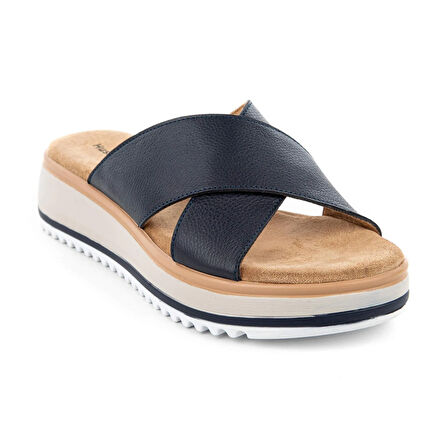 Hush Puppies Hou 624203 Hakiki Deri Kadın Terlik Lacivert