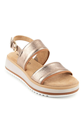 Hush Puppies Deri Pembe Altın Kadın Sandalet Feliz