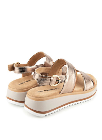 Hush Puppies Deri Pembe Altın Kadın Sandalet Feliz